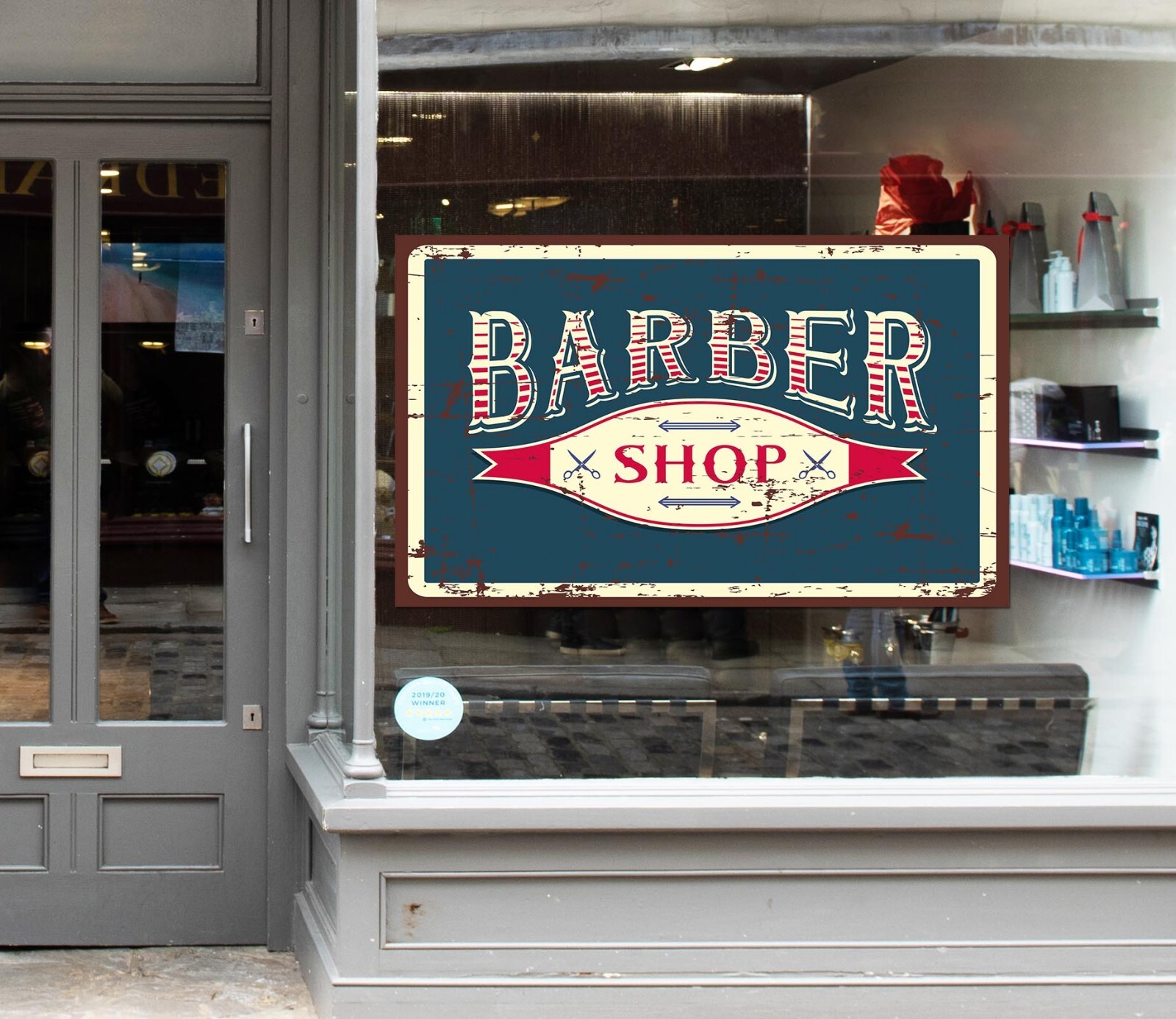 3D Man Hair Cut A425 Barber Shop Window Stickers Vinyl Wallpaper Wall Murals Amy