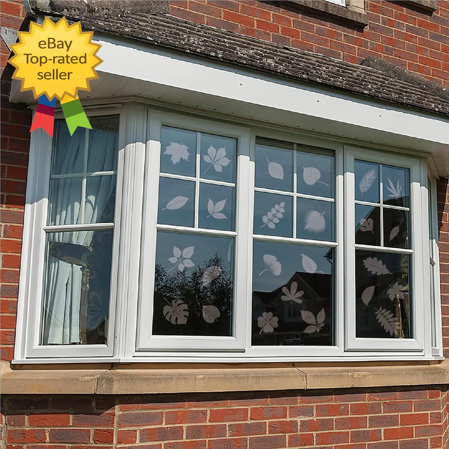 52 Pieces Window Decals Leaf Shape Anti Collision Stickers Bird Safety Glass Set