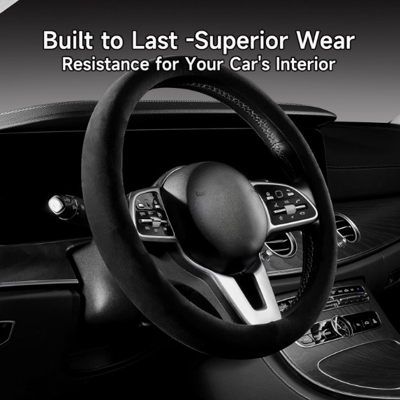 Suede Wrap Self-Adhesive Black Suede Car Interior Wrap 17in x 70in Microf…