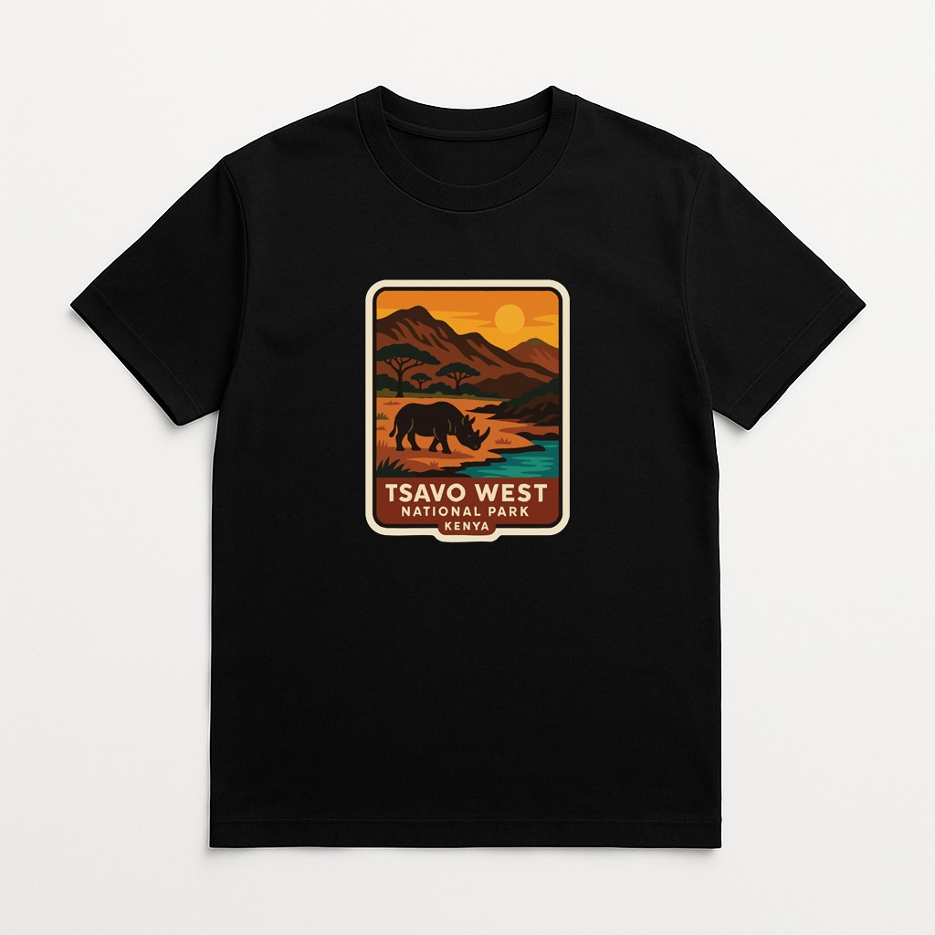 Tsavo West Kenya Iron On Heat Transfer Vinyl HTV Die-Cut World National Parks