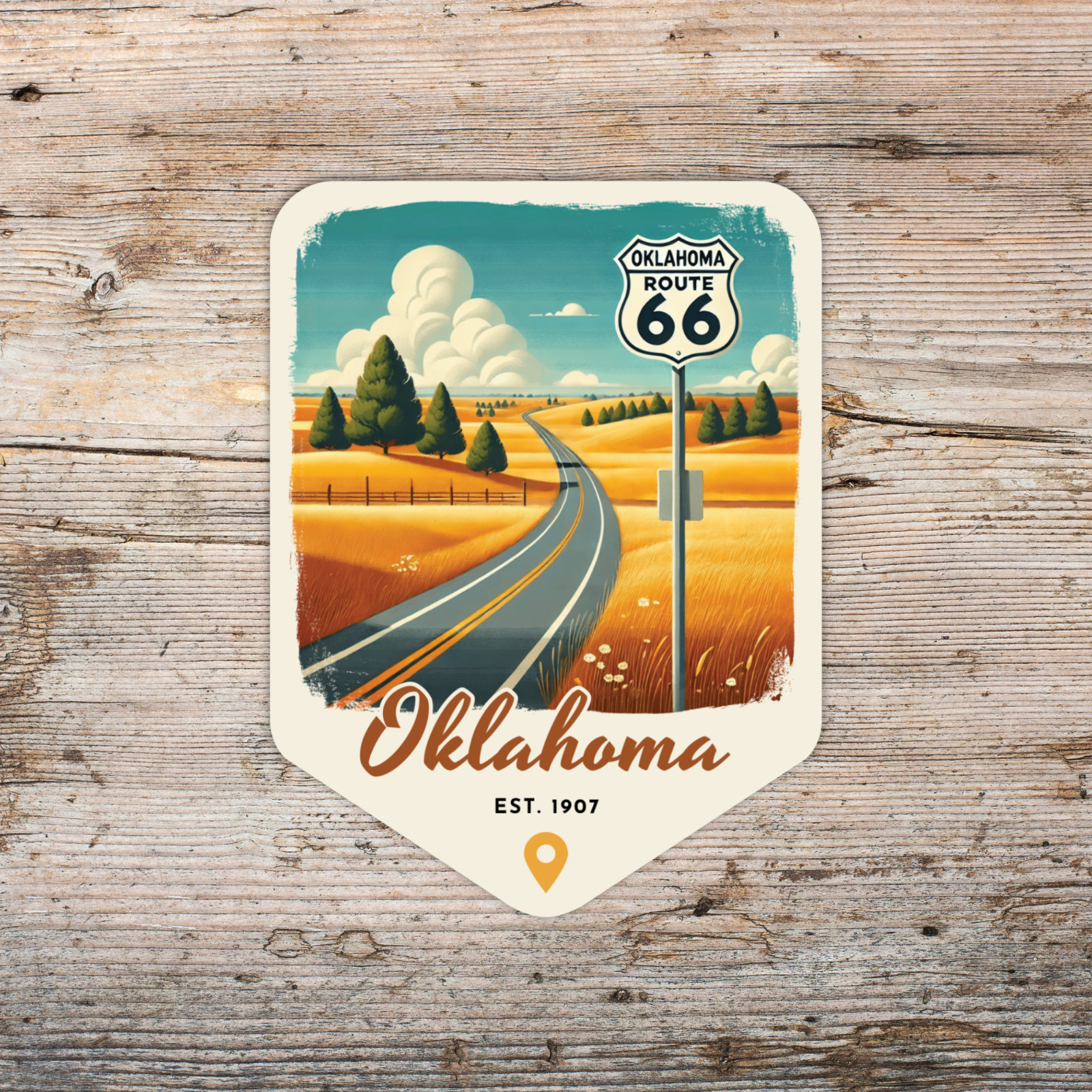 Oklahoma Retro State Sticker Travel Vinyl Decal for Laptop Water Bottle Car