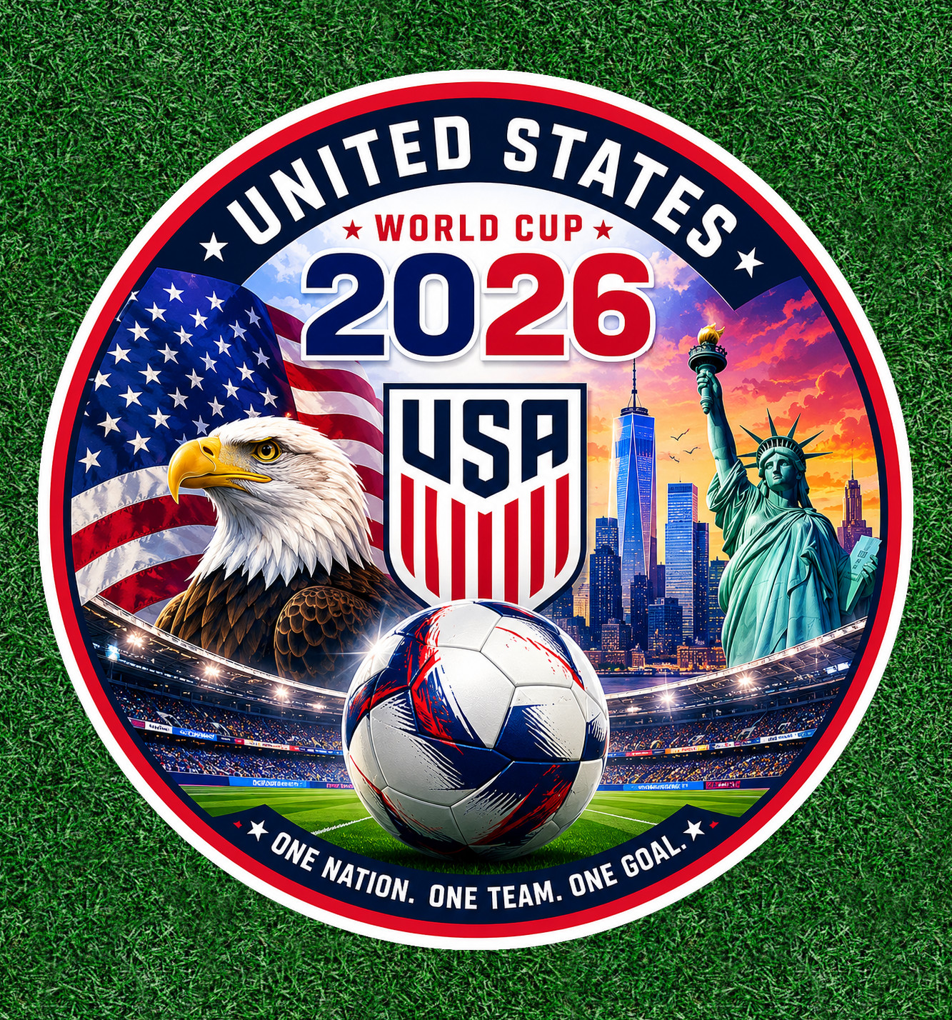 United States 2026 World Cup 100% waterproof vinyl sticker decal – several sizes