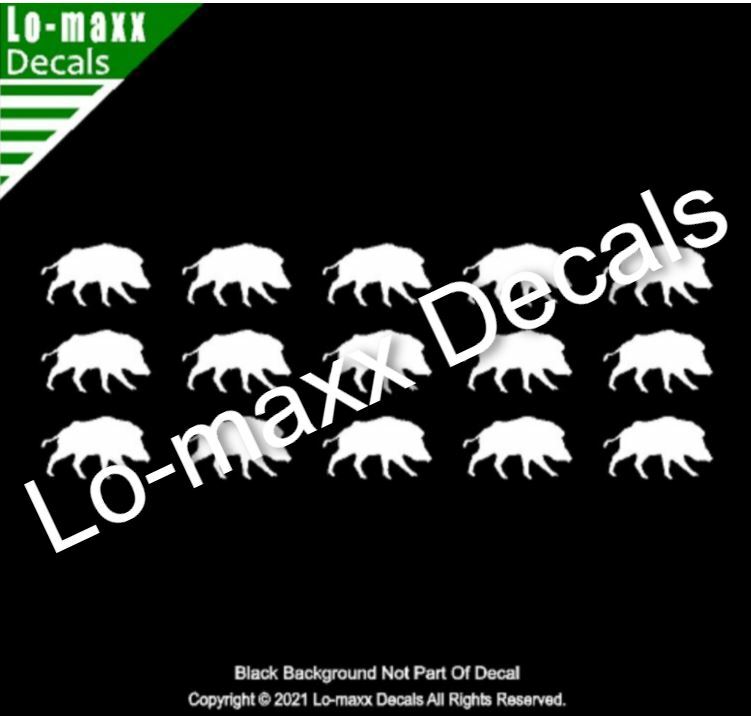 Wild Pig Boar Hunting Kill Markings Car Truck Window Die Cut Vinyl Decal