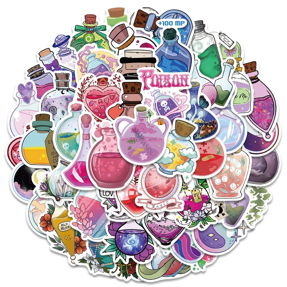 100pcs SPIRITUAL Stickers Pack, Crystal Potion Gothic Stickers, #193216