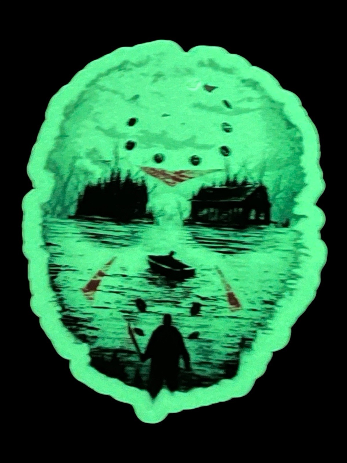 Jason Voorhees Mask Friday the 13th Horror glow-in-the-dark 3 Inch Vinyl Sticker