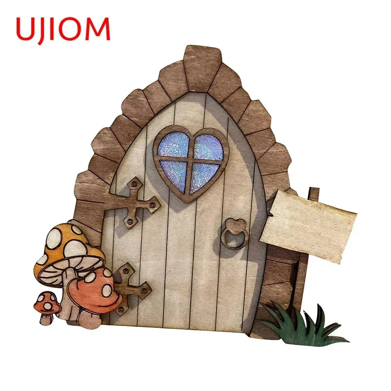 UJIOM 13cm Anime Wooden Door Wall Stickers Cute Creativite Vinyl Baby Nursery