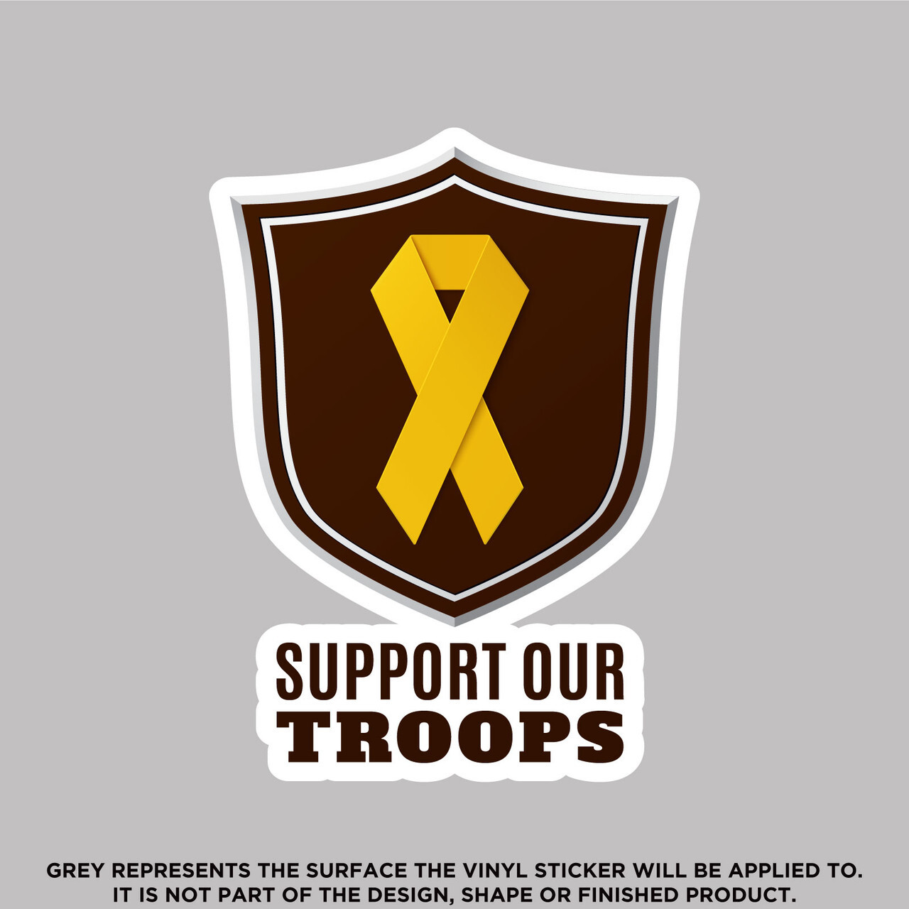 Support Our Troops Ribbon, High Quality Vinyl Stickers