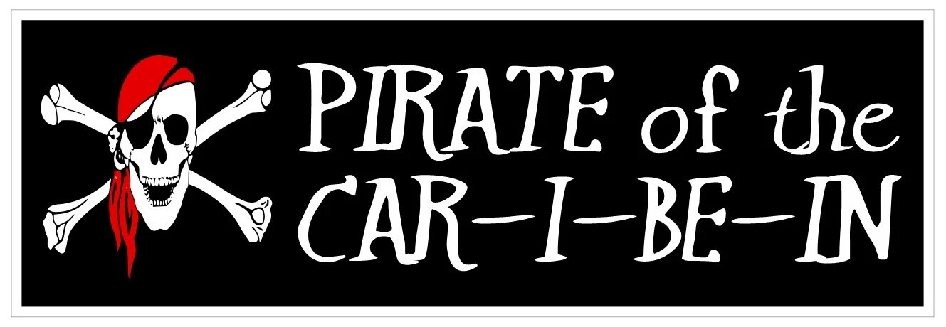 Pirates of the Caribbean Bumper Sticker or Helmet Sticker D7209 Decal