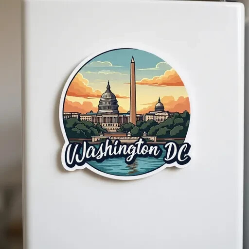 Washington DC USA Capitol Fridge Magnet or Laptop Sticker