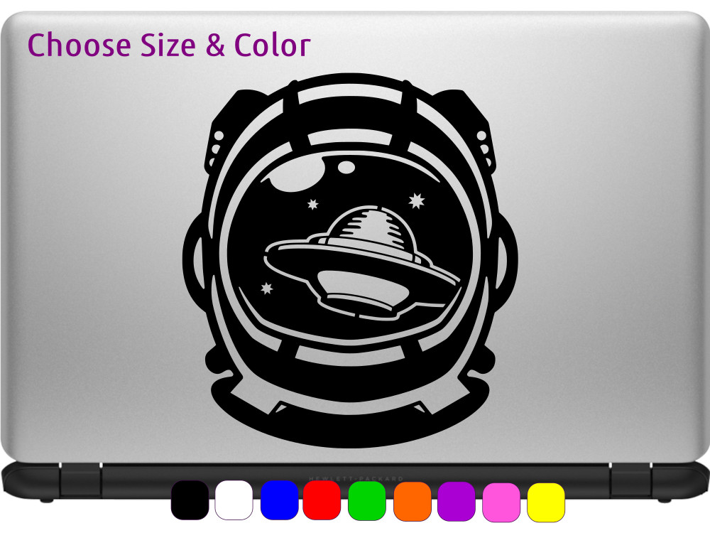 ASTRONAUT UFO HELMET Vinyl Decal Window Wall Laptop Sticker CHOOSE SIZE COLOR