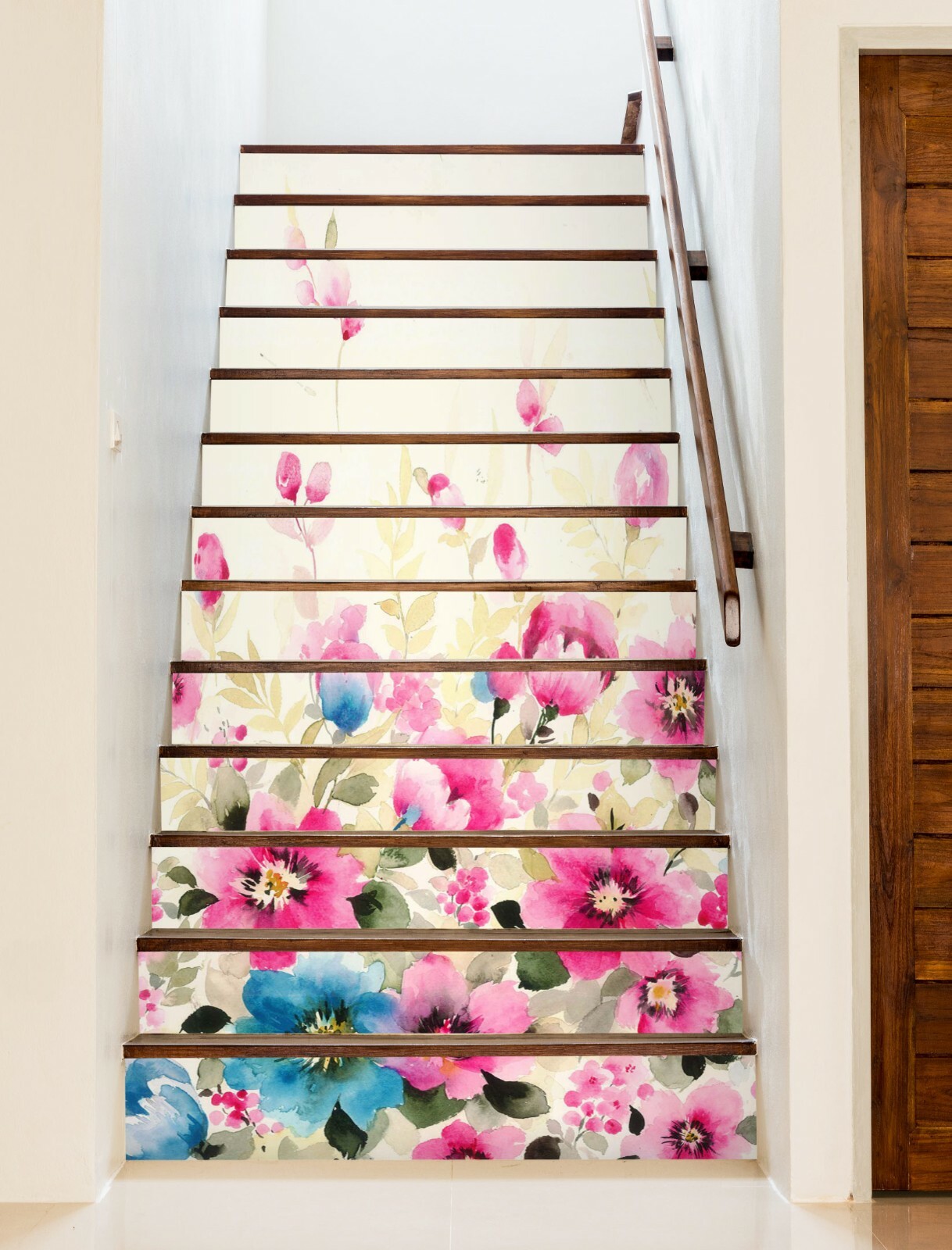 3D Color Flowers ZHU950 Stair Risers Decoration Photo Mural Vinyl Wallpaper Amy