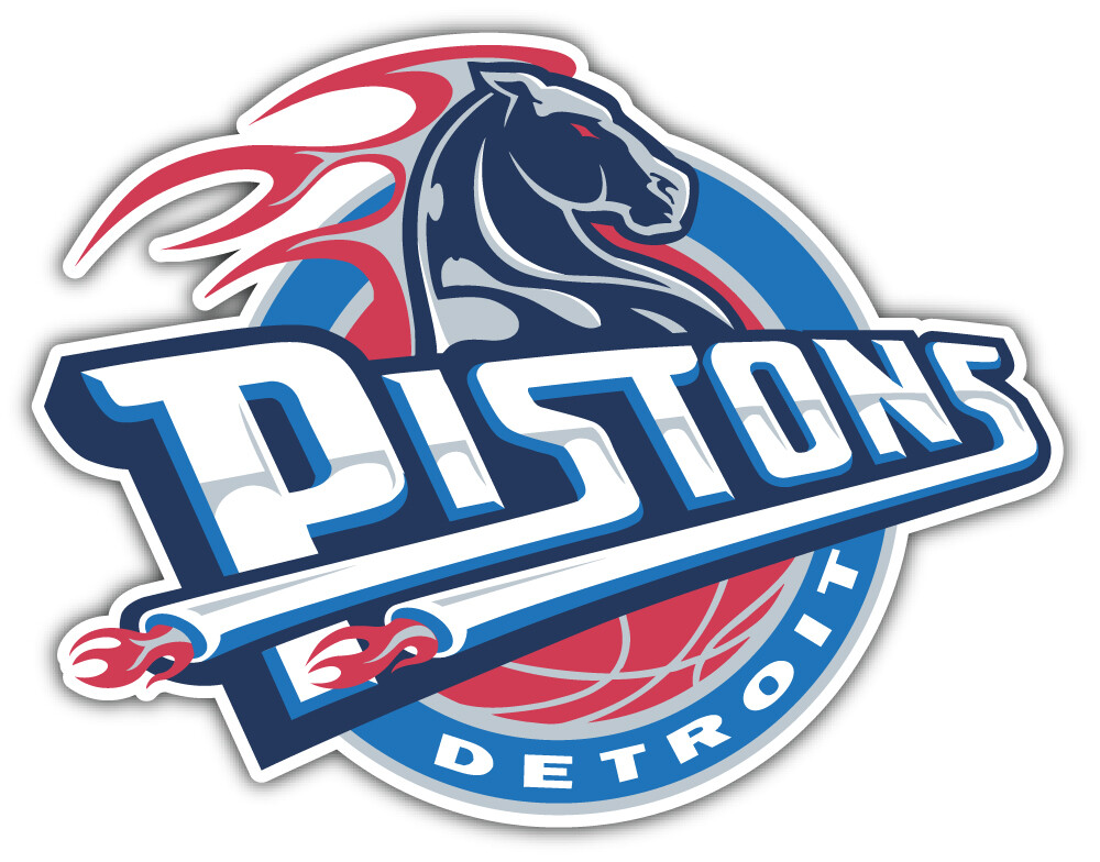 Detroit Pistons NBA Basketball Sport Logo Car Bumper Sticker Decal "SIZES"