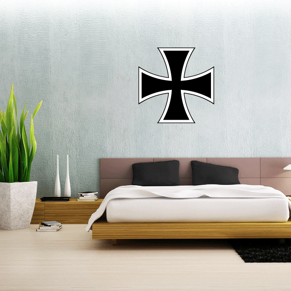 German Iron Cross Wall Decal Large Vinyl Sticker 23" x 23"