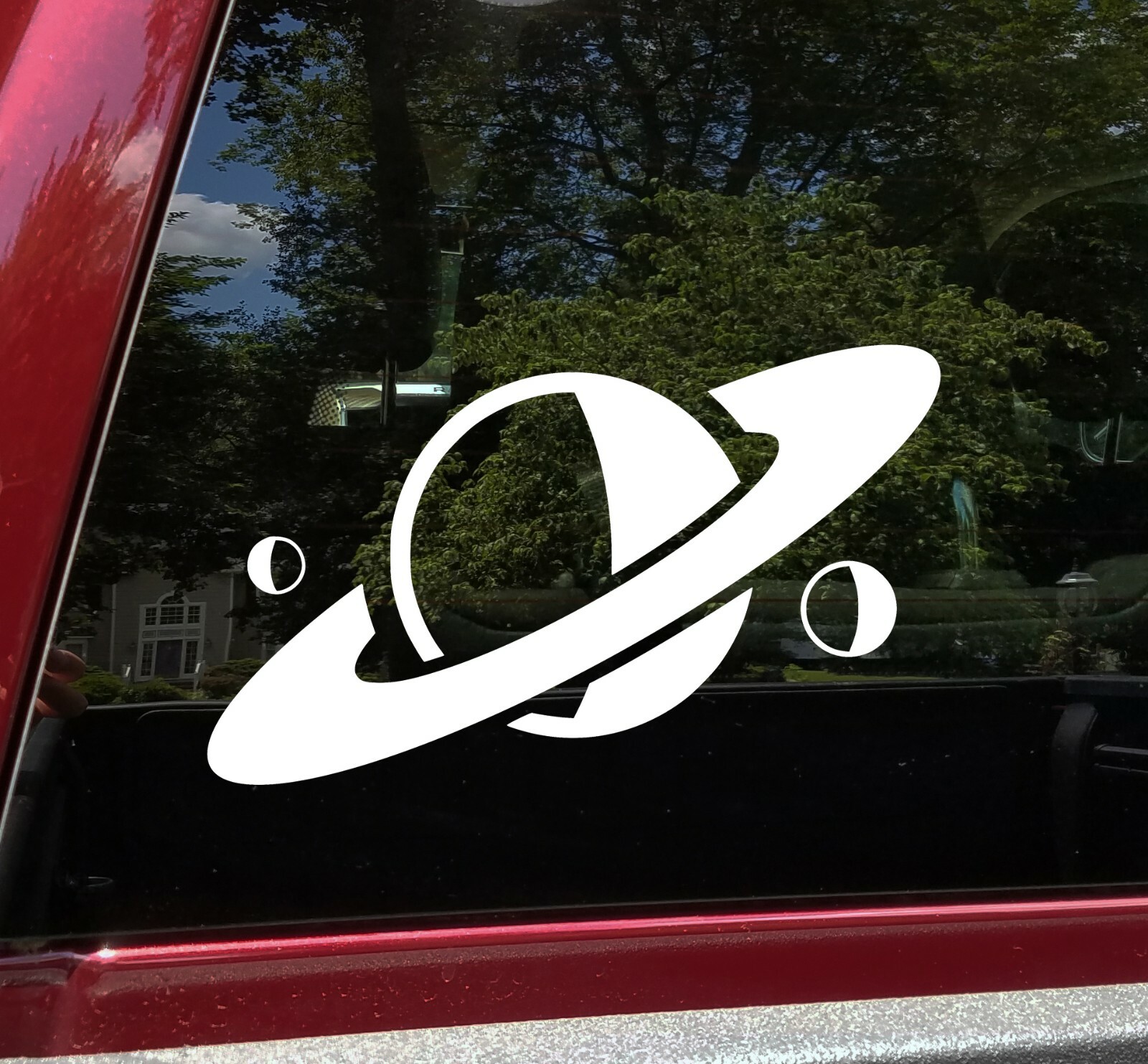 Planet Vinyl Decal – Saturn Moon Rings Outer Space NASA – Die Cut Sticker