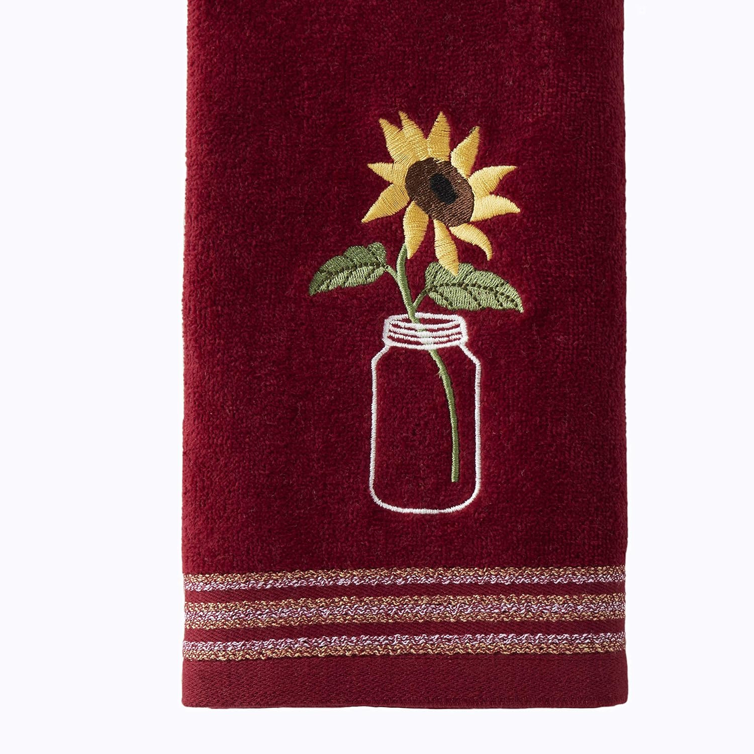 by Sunflower In Jar 2 Pc Hand Towel Set, Wine