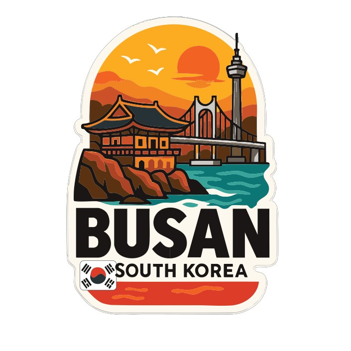 Busan South Korea Sticker Decal Vinyl Die-Cut City Skyline Landmark Design