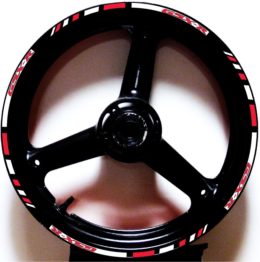 CUSTOM 2 TONE GP RIM STRIPES WHEEL DECALS TAPE STICKERS SUZUKI GSXR 600 750 1000