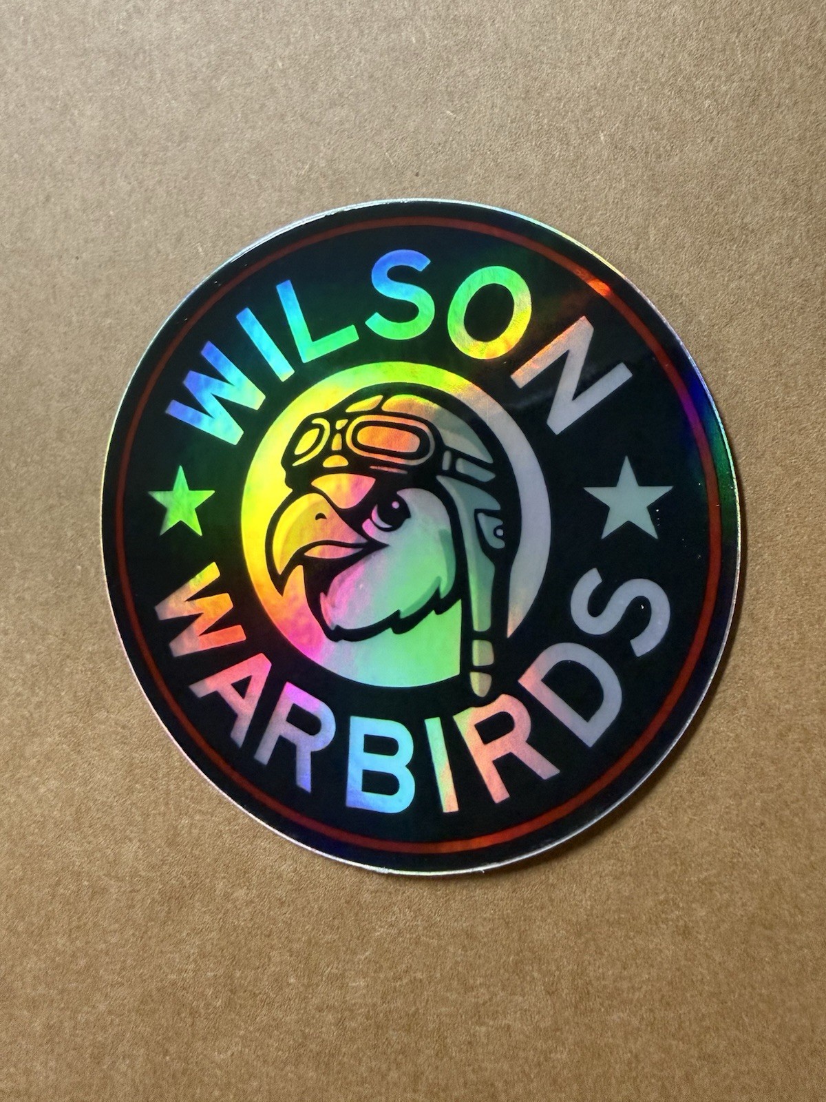 Wilson Warbirds 3” Round Circle Holo Sticker Decal NC North Carolina Baseball