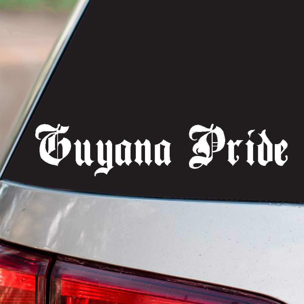 Guyana Pride Vinyl Sticker Country Pride all sizes chrome and regular colors