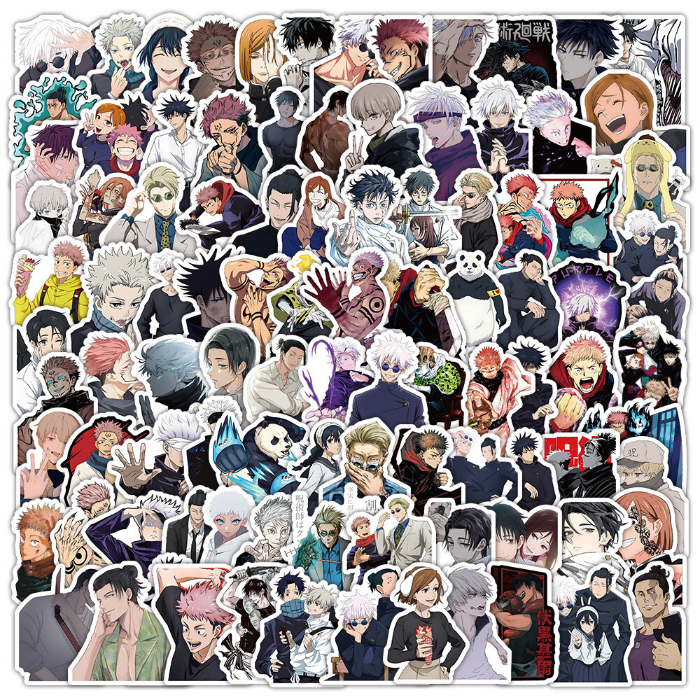 100Pcs Jujutsu Kaisen Anime Cartoon Sticker for Adults Teens Girls Water Bottles