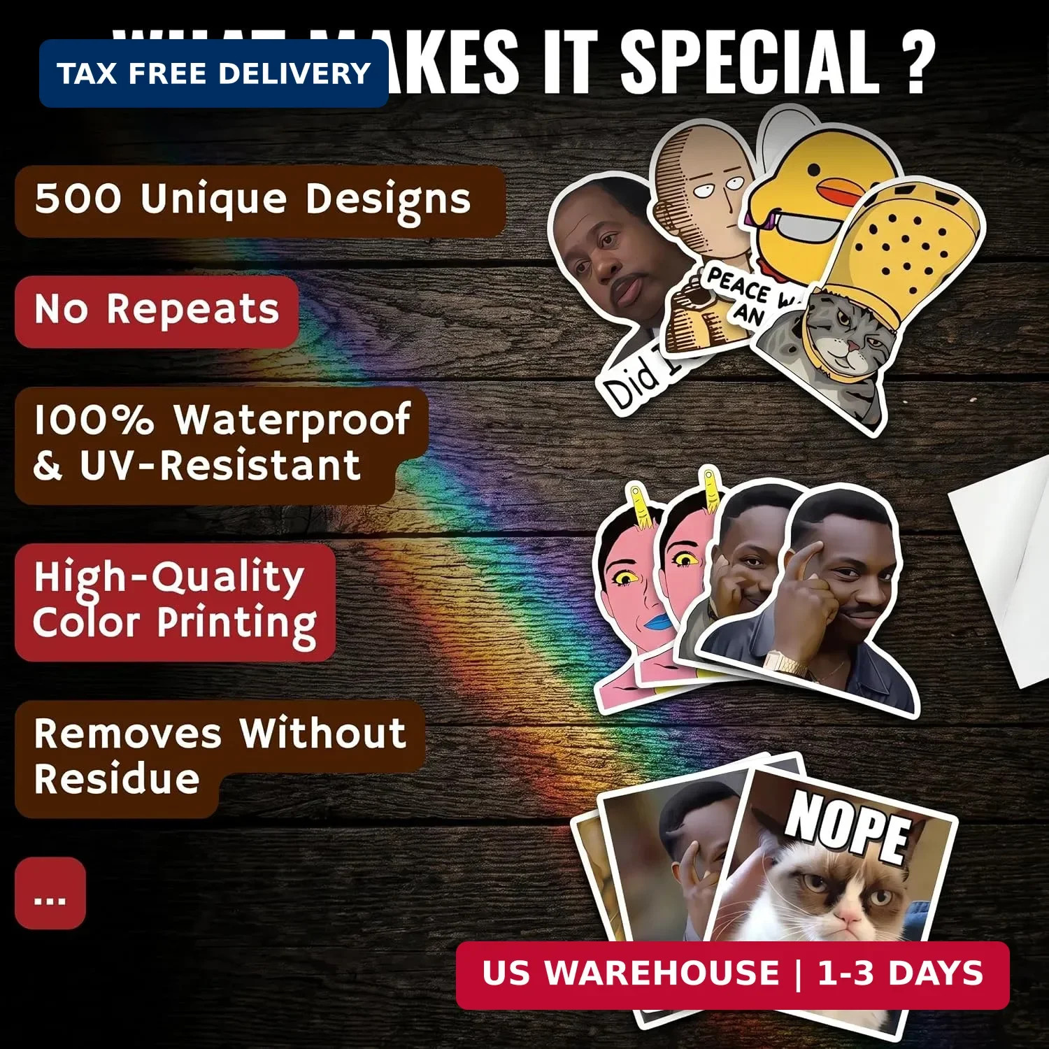 500 Pcs Funny Stickers for Adults & Teens – Trendy Meme Sticker, VSCO Vinyl Deca