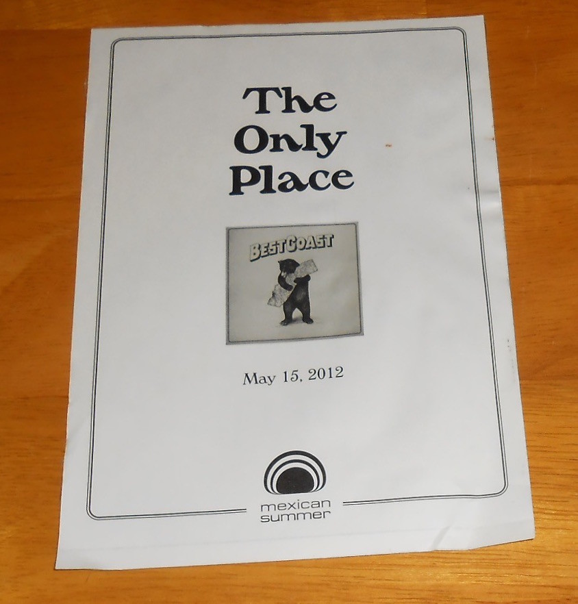 Best Coast The Only Place Sticker Original Promo (rectangle) LARGE 7×5