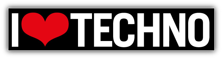 I Love Techno Car Bumper Sticker Decal – 5", 6" and 8"