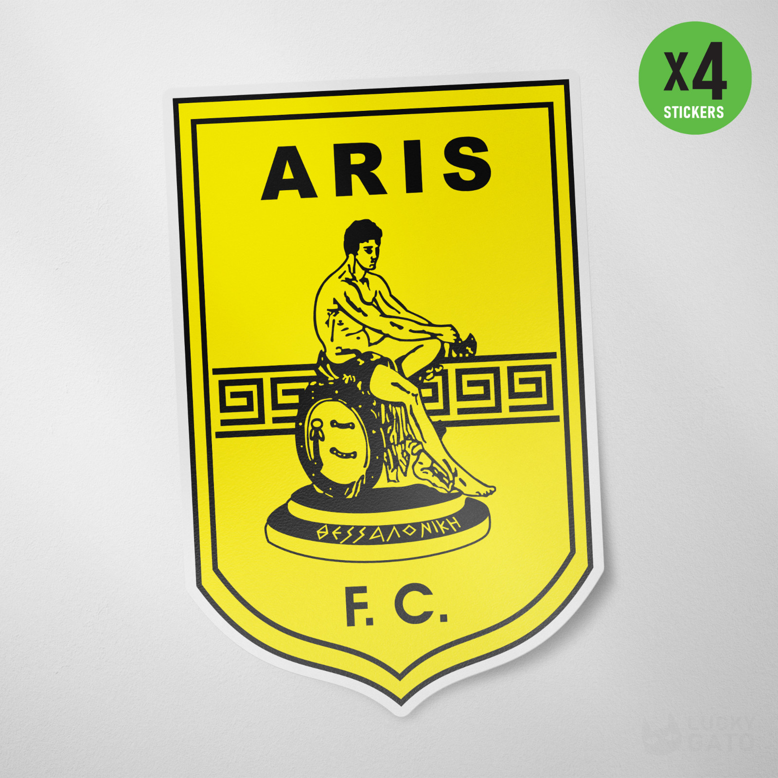 (4 Pack) Aris FC Greece Vinyl Sticker Decal Futbol Football Thessaloniki Soccer