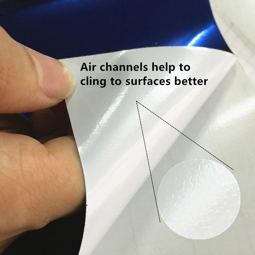 Self Adhesive Reflective Chrome Silver Vinyl Wrap Sticker Decal Film Sheet 15X60