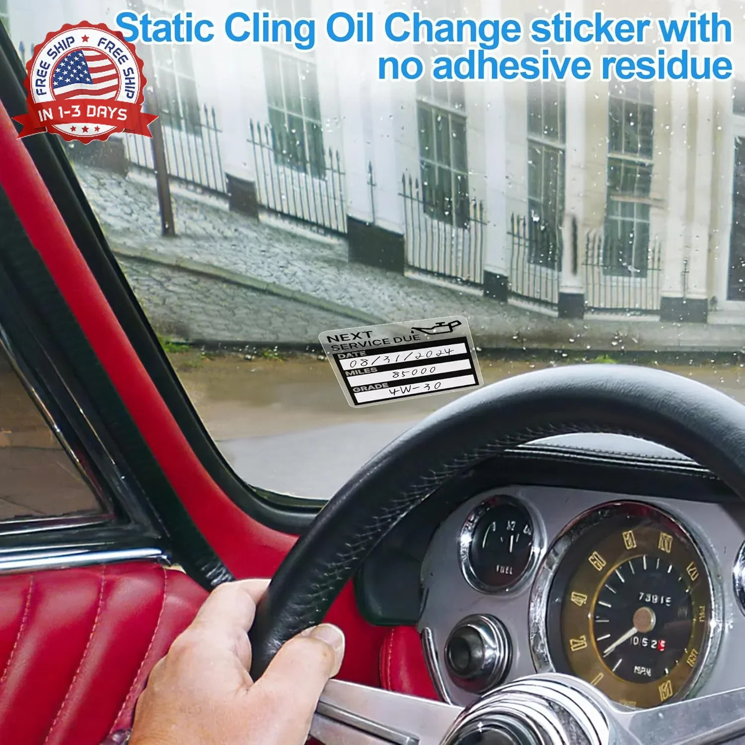 for Oil Change Sticker Static Cling, Clear Stickers 120 Pcs 2"x 2" Next Service