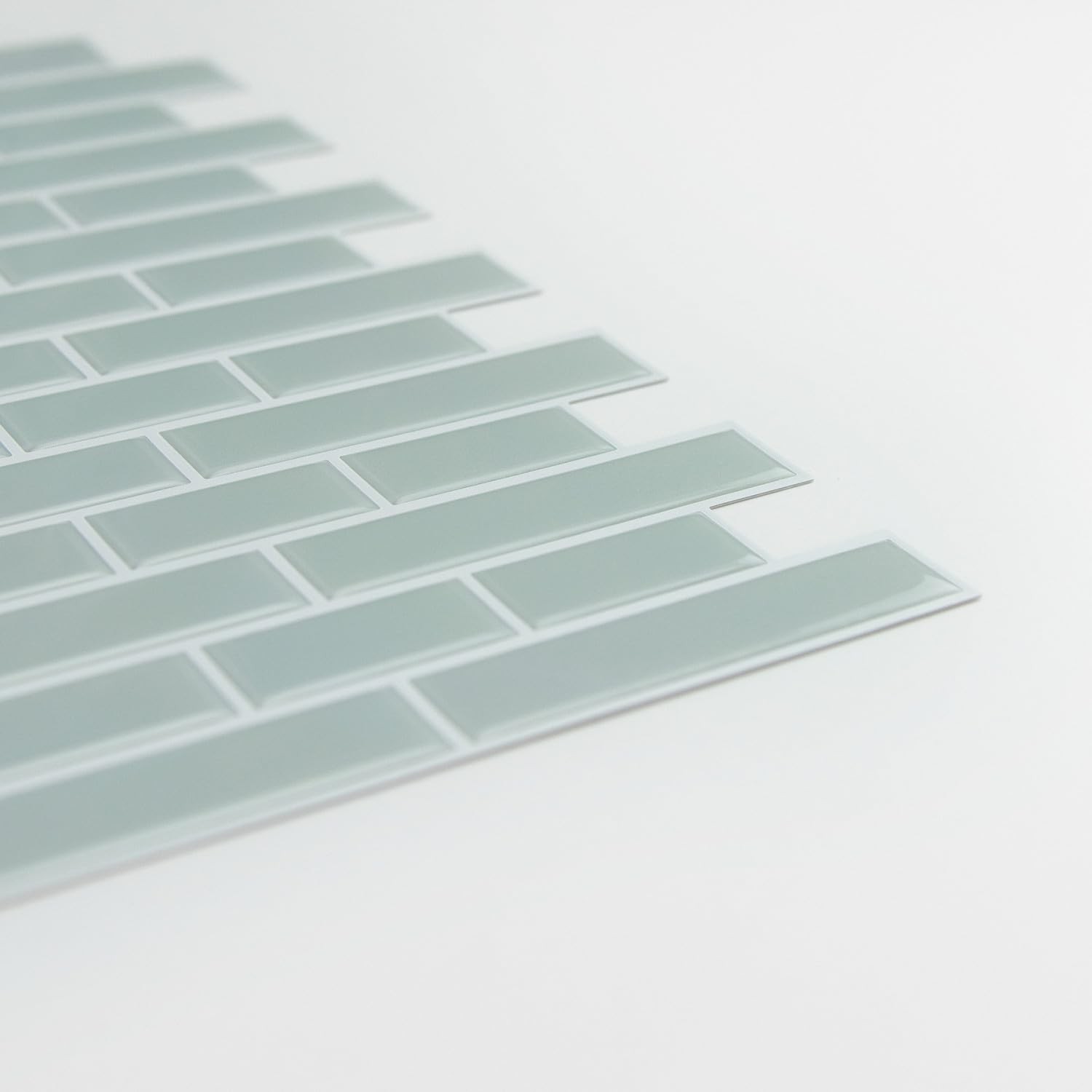 InHome Sea Glass Peel and Stick Backsplash Tiles, Blue, 10.5 in x 10.5 in
