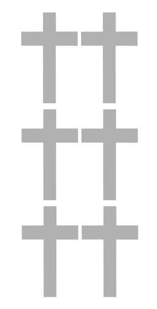 Cross Stickers Sticker Metallic Silver 2 Inch DC27-090