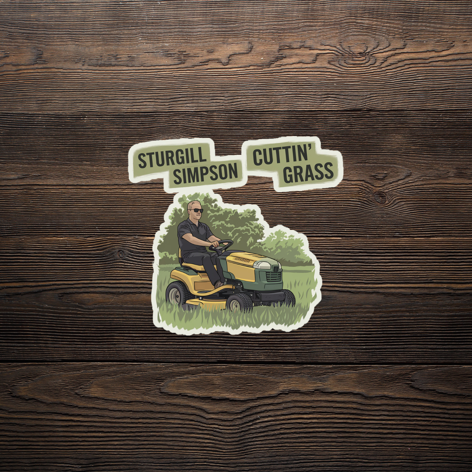 Sturgill Simpson Cuttin' Grass Sticker – Lawn Tractor Outlaw Country Music Decal