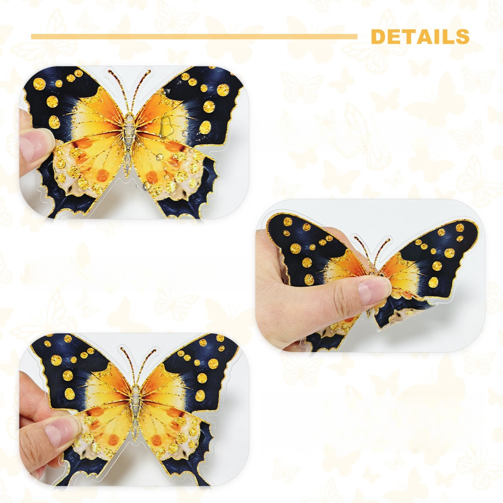3D Butterfly Decals PVC Waterproof Bright Colors for Home Interior Decor