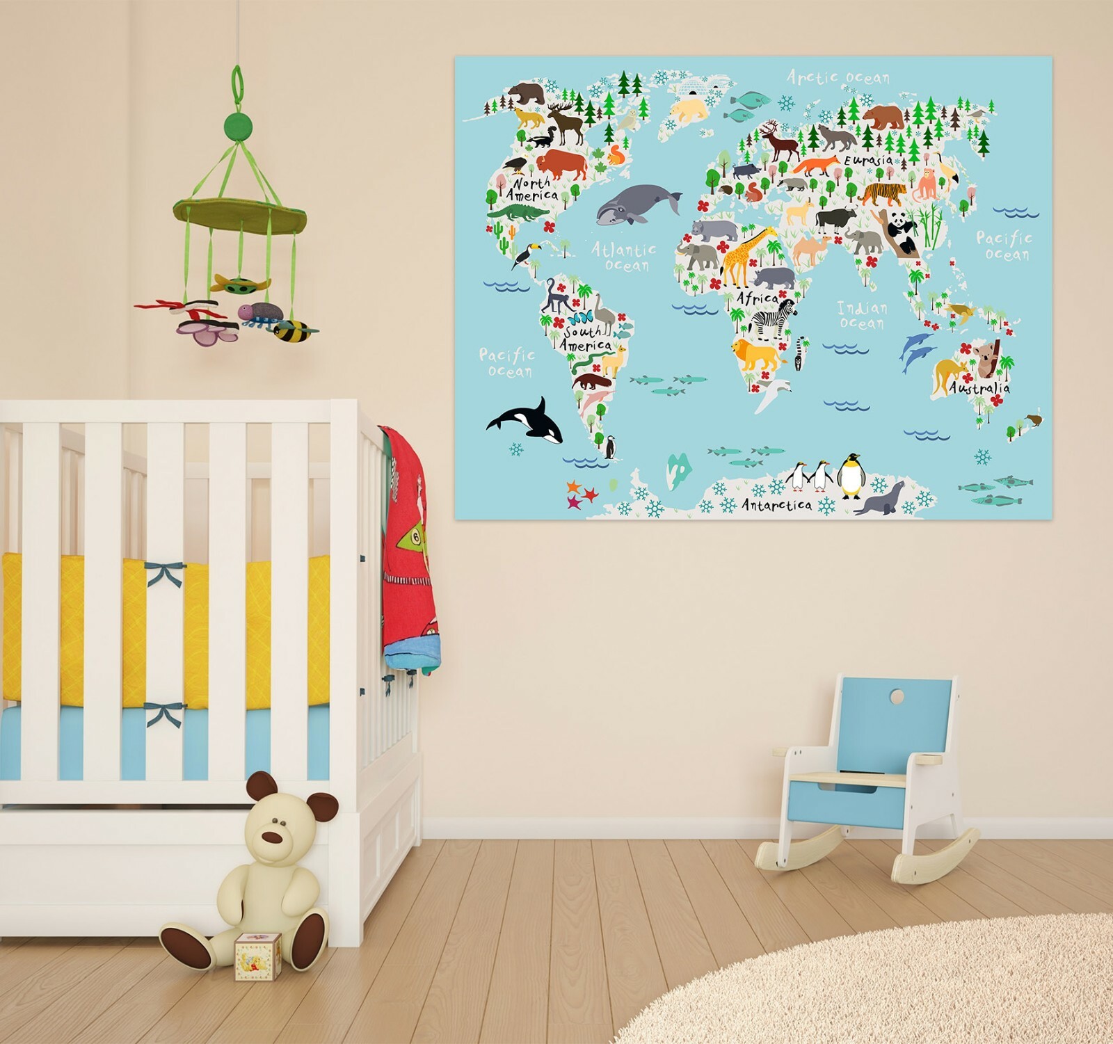 3D Whale Animal B045 World Map Wall Stickers Vinyl Wallpaper Mural Murals Amy