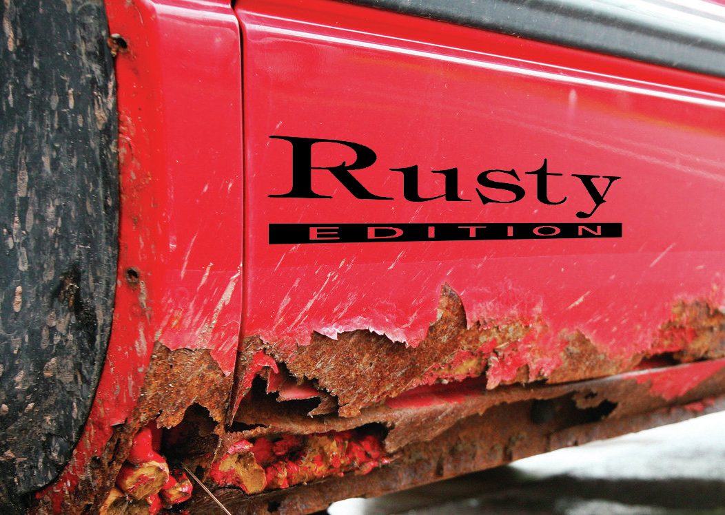 ( Rusty Edition ) Vinyl DECAL Car window sticker graphics Funny rust repair kit