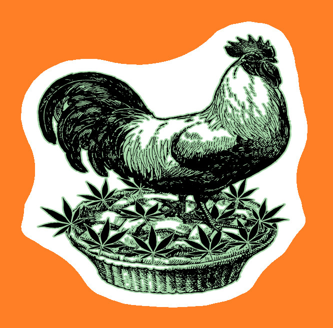 Weatherproof Chicken Pot Pie Weed Stickers Vinyl Decal Added Layer UV Safe Humor