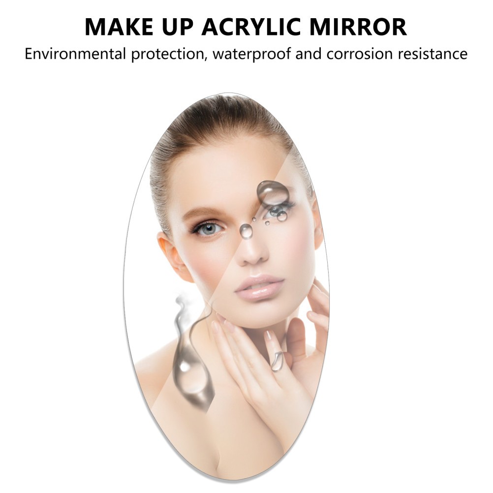 2Pcs Silver Acrylic Plastic Mirror Stickers DIY Home Wall Decoration Decals