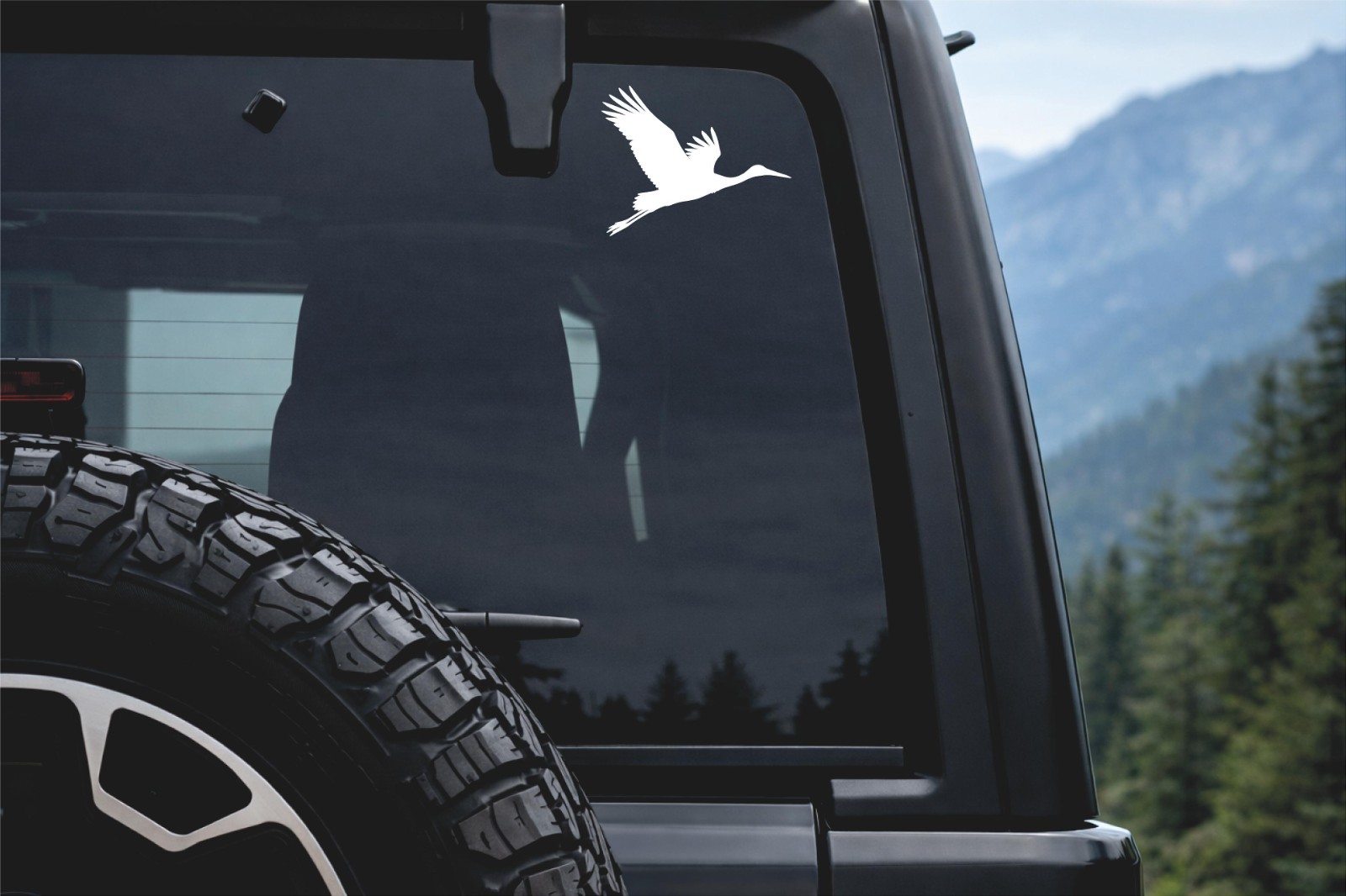 Stork Flying Wildlife Bird Vinyl Decal Window Wild birds life Animals sticker