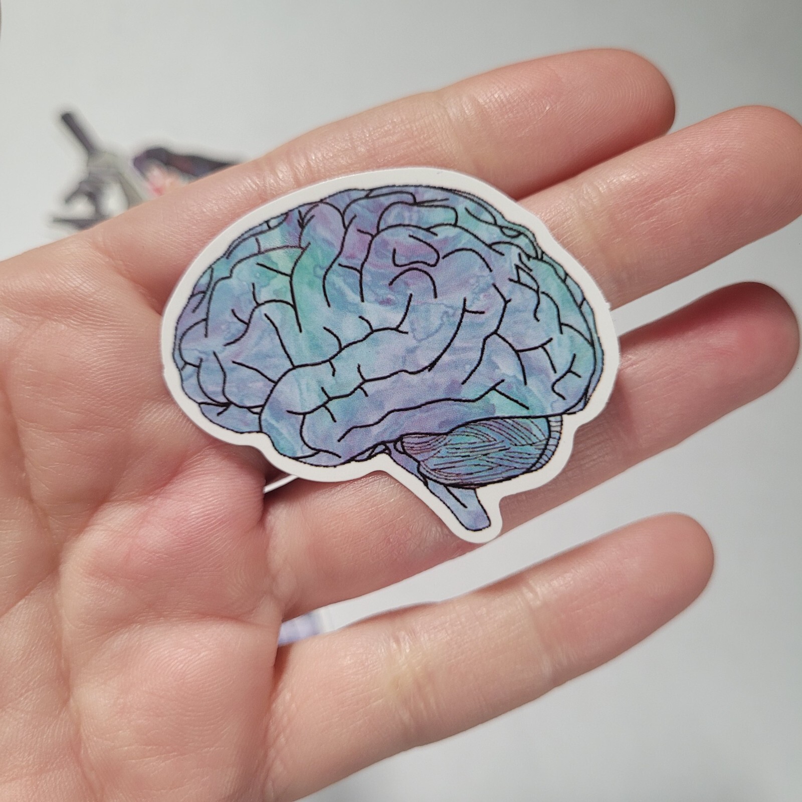 Science vinyl sticker set of 4 microscope brain lab experiment chemistry space