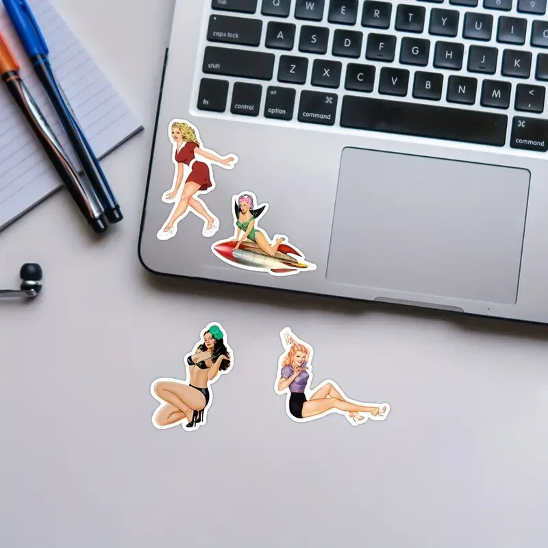 50pcs Retro Poster Girl Stickers.