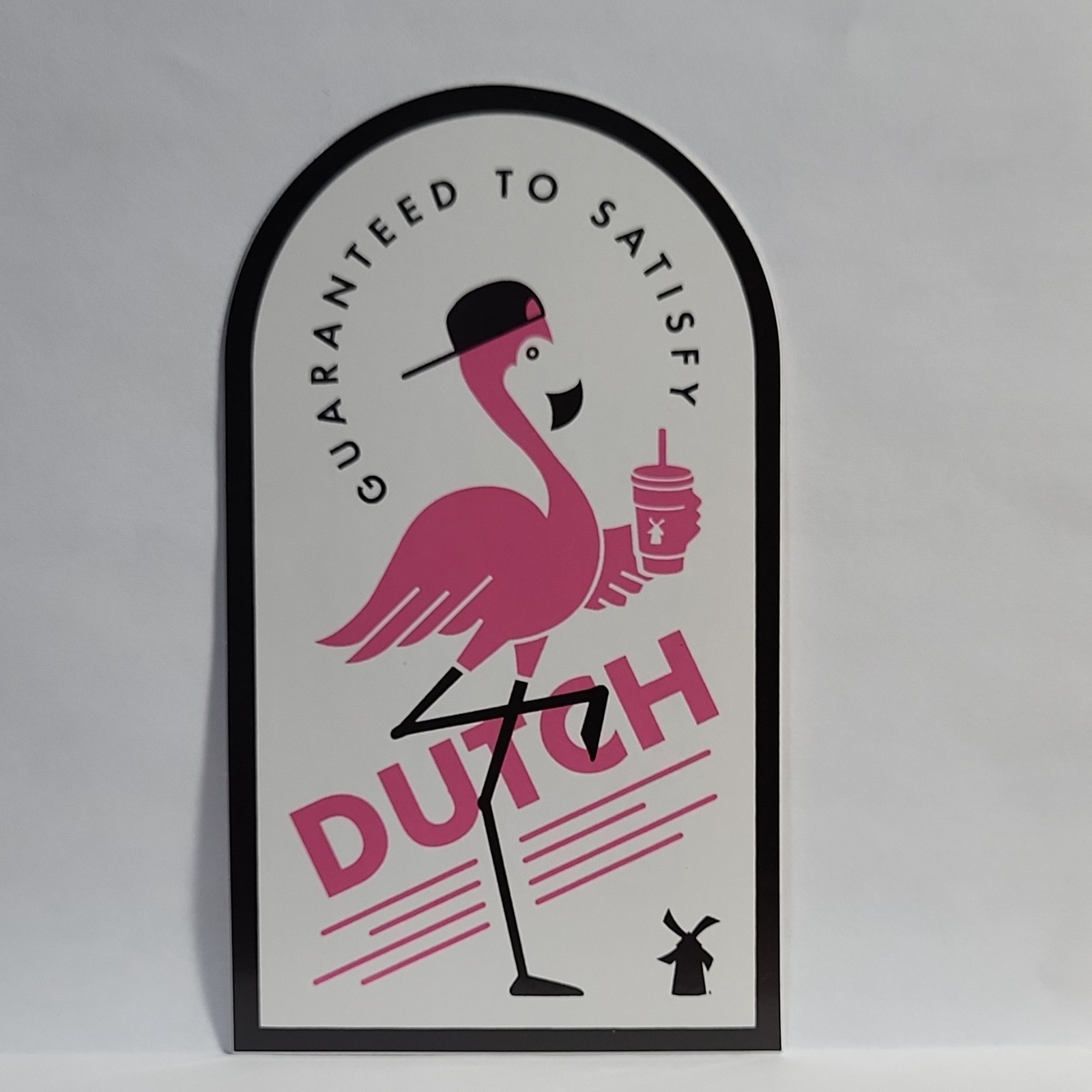 Dutch Bros "Guaranteed to Satisfy" Pink Flamingo