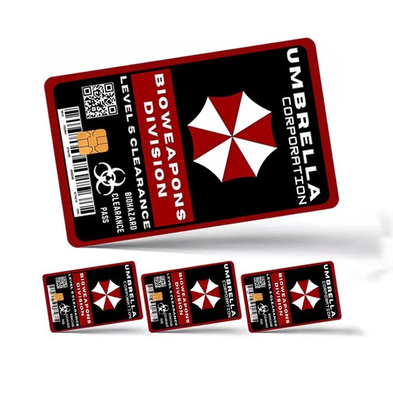 Racoon City Inspired Sticker Resident EVil Umbrella Corporation Credit Card Skin
