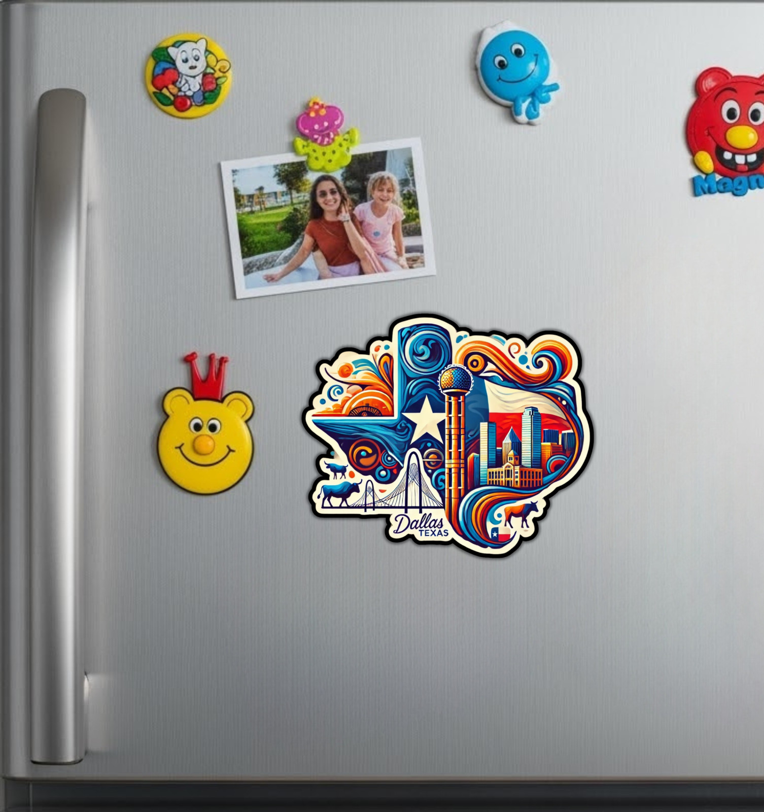 Dallas Texas Fridge Magnet or Laptop Sticker