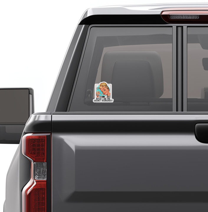 Retro Lady Funny Waterproof Weatherproof Vinyl Sticker | The Secret Ingredient