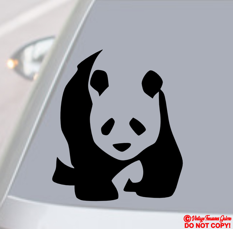 PANDA BEAR Vinyl Decal Sticker Car Rear Window Bumper Wall Cute JDM EURO KUNG FU