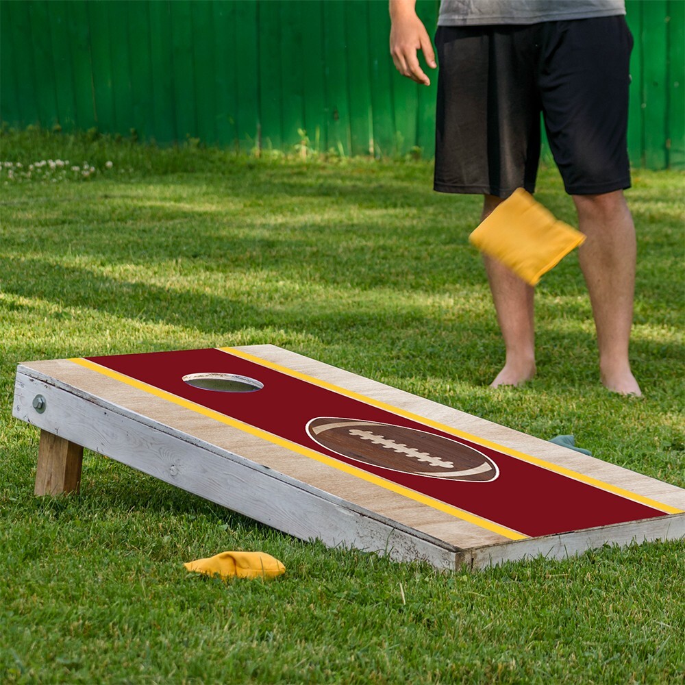 Red &Yellow Minneapolis–Saint Paul, Minnesota Football Tailgating Cornhole Decal