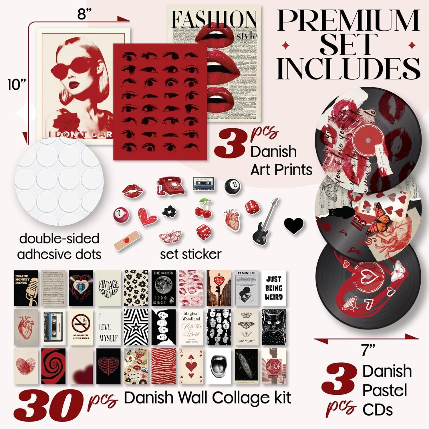 Downtown Girl Posters Red Aesthetic Wall Decor Y2K Room Prints Teen Girls