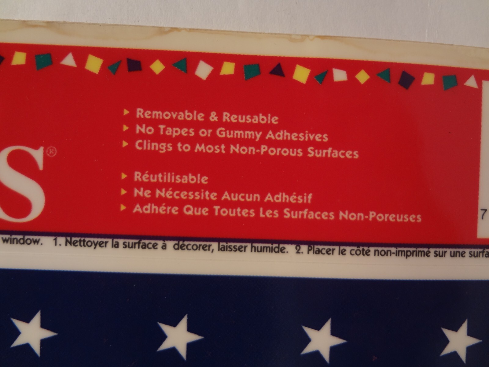 Color Clings Static Cling Car Window Decorations/Stickers USA American Flag
