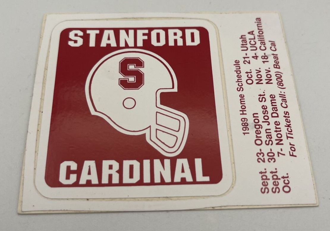 1989 Stanford Cardinal NCAA Football Vinyl Sticker Car Truck Window Decal
